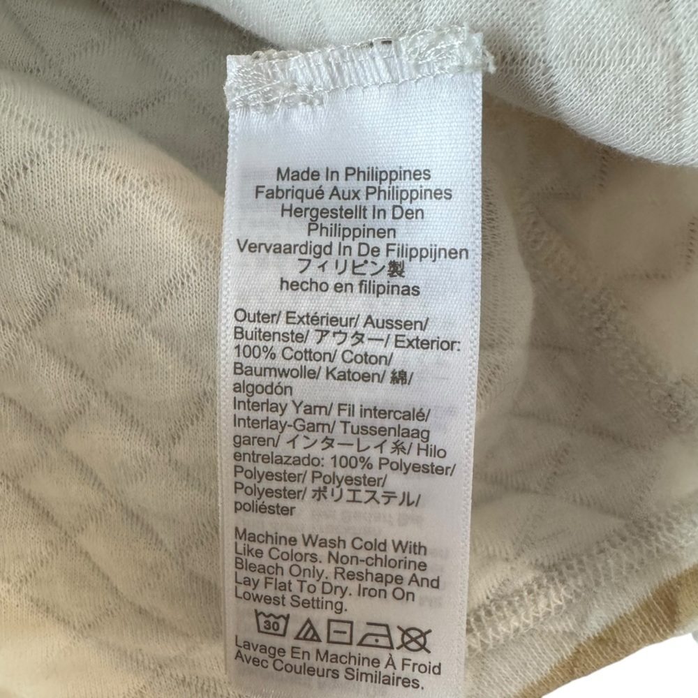 J. Crew - Beige and Cream Preppy Striped Reversible Quilted Pullover Sz M - Picture 8 of 8